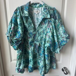 UMGEE Floral and Paisley Print Boho Top